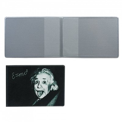Обложка для пластиковых карт, дорожных билетов, студенческих билетов «Эйнштейн», кожзаменитель