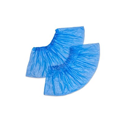 Бахилы одноразовые полиэтиленовые гладкие Прочные АРТ 40 3.5 г голубые  (50 пар в упаковке)
