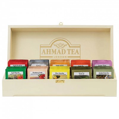 Чай AHMAD «Contemporary», набор в деревянной шкатулке,  10 вкусов по 10 пакетиков по 2 г