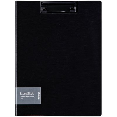 Папка-планшет с зажимом Berlingo «Steel&Style» A4, пластик (полифом), черная