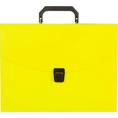 Папка-портфель пластиковая Attache Neon А4 желтая (335×230 мм, 1 отделение)