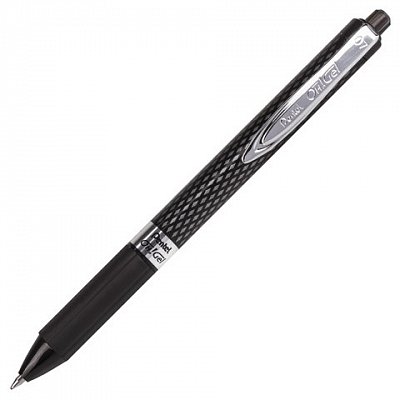 Ручка гелевая Pentel с резиновой манжетой (0,3мм, автомат, мет.клип черный)