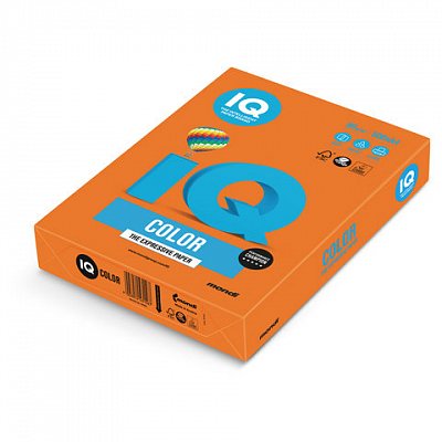 Бумага цветная IQ Color (А4, 80г/м², OR43-оранжевый, 500 листов)