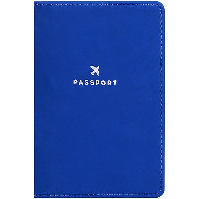 Обложка для паспорта OfficeSpace «Journey», кожзам, синий, тиснение фольгой