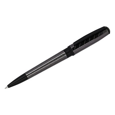 Ручка шариковая Delucci «Marte» синяя, 1.0мм, корпус титан/черный, поворотн., подарочная упаковка