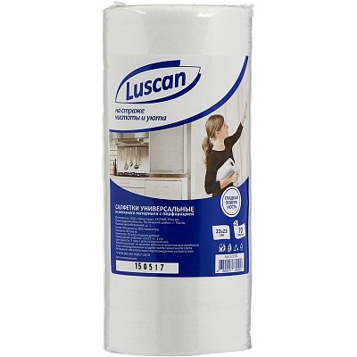 Салфетки Luscan универсальные в рулоне, 22×23см, 40 г/м2, 70шт. 