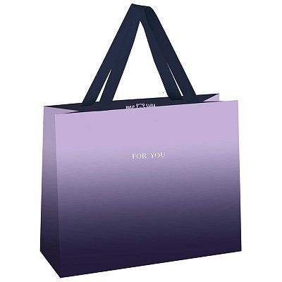 Пакет подарочный 23×18×10см MESHU «Duotone. Purple gradient», отд. фольгой, матовая ламинация