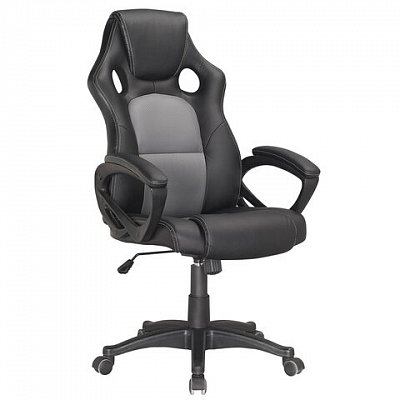 Кресло офисное BRABIX «Rider Plus EX-544», комфорт, экокожа, черное/серое