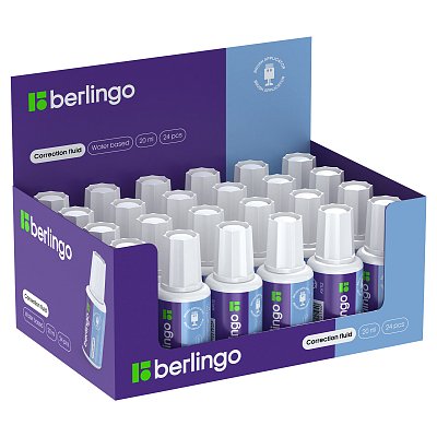 Корректирующая жидкость Berlingo, 20мл, (27г) водная, с кистью