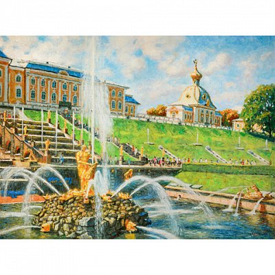 Картина стразами (алмазная мозаика) 40×50 см, ОСТРОВ СОКРОВИЩ «В царстве фонтанов. Петергоф», на подрамнике