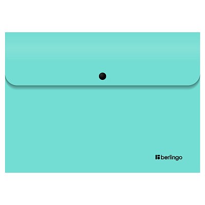 Папка-конверт на кнопке Berlingo «Instinct» А4, 330мкм, мятный