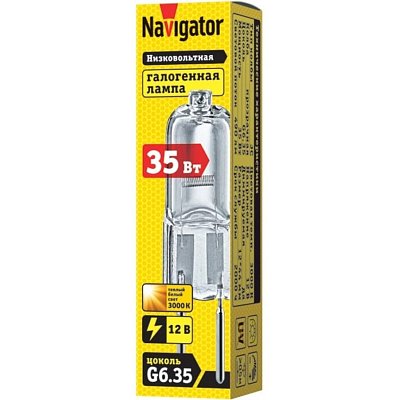 Лампа галогенная Navigator JC 35Вт clear G6.35 12В 2000h 94211