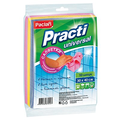 Салфетки для уборки Paclan «Practi», набор 10шт., нетканое полотно, 30×40см