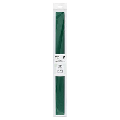 Бумага крепированная ТРИ СОВЫ, 50×250см, 32г/м2, темно-зеленая, в рулоне, пакет с европодвесом
