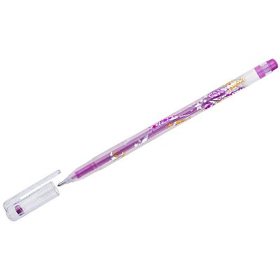 Ручка гелевая Crown «Glitter Metal Jell» розовая с блестками, 1.0мм