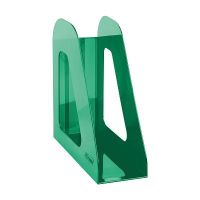 Лоток для бумаг вертикальный СТАММ «Фаворит», тонированный зеленый, ширина 90мм