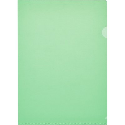 Папка-уголок пластиковая зеленая 100 мкм (10 штук в упаковке)