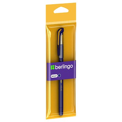 Ручка шариковая Berlingo «xGold» синяя, 0.7мм, игольчатый стержень, грип, пакет