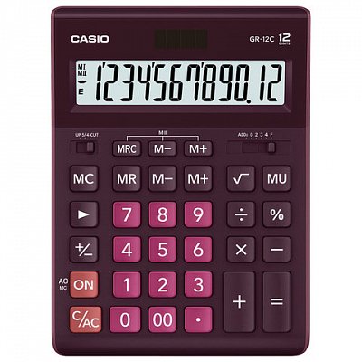 Калькулятор настольный Casio GR-12C-WR 12-разрядный бордовый