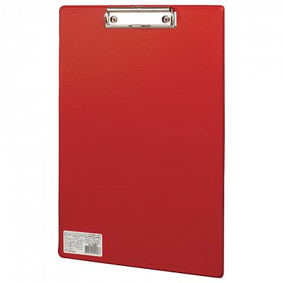 Доска-планшет BRAUBERG "Comfort" с верхним прижимом, А4, 23х35 см, картон/ПВХ, Россия, красная