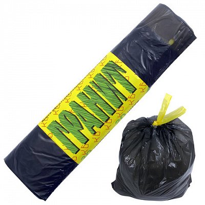 Мешки для мусора 30 литров  «Гранит» (НД, 14мкм, 20 шт/рул., с завязками)