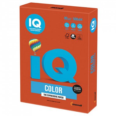 Бумага цветная IQ Color (А4, 80г/м², ZR09-кирпично-красный, 500 листов)