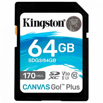 Карта памяти 64 Гб SDXC Kingston Canvas Go! Plus SDG3/64Gb