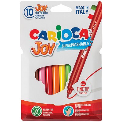 Фломастеры Carioca «Joy», 10цв., смываемые, картон, европодвес