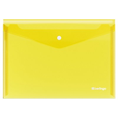 Папка-конверт на кнопке Berlingo «No Secret», А4, 200мкм, желтая