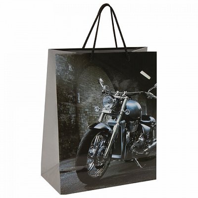 Пакет подарочный 26×12.7×32.4 см, ЗОЛОТАЯ СКАЗКА «Мотоцикл», ламинированный
