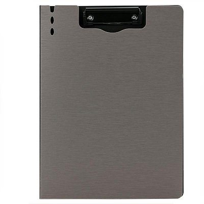 Папка-планшет с крышкой Deli A4 пластиковая темно-серая