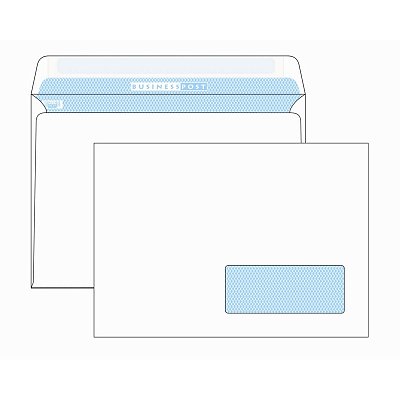 Конверт белый BusinessPost C5, стрип, пр окно (162×229, 1000шт/кор)