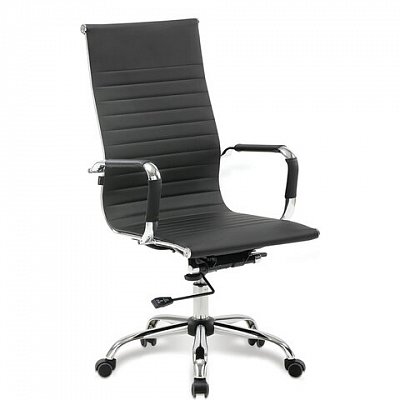 Кресло офисное BRABIX EX-509, рециклированная кожа, хром, черное