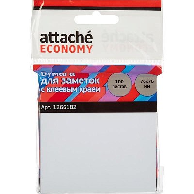 Стикеры Attache Economy 76×76 мм белые (1 блок, 100 листов)
