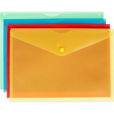 Папка-конверт Attache Fantasy на кнопке А4 в ассортименте (8 штук в упаковке)
