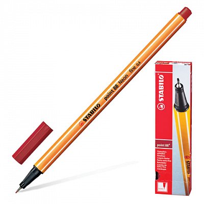 Ручка капиллярная STABILO «Point», толщина письма 0.4 мм, темно-красная