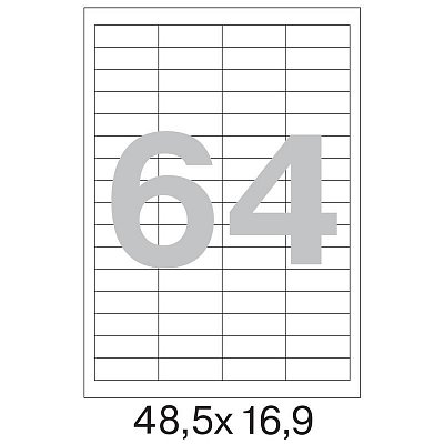 Этикетки самоклеящиеся Office Label 48.5×16.9 мм (64 штуки на листе A4, 100 листов в упаковке)