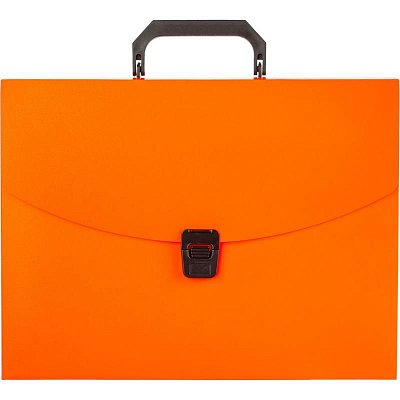 Папка-портфель пластиковая Attache Neon А4 оранжевая (335×230 мм, 1 отделение)