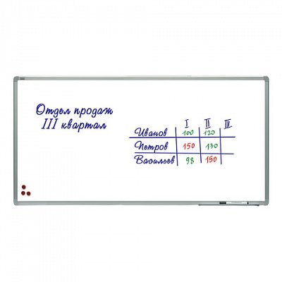 Доска магнитно-маркерная (120×240 см), алюминиевая рамка, лаковое покрытие, «2×3» (Польша)