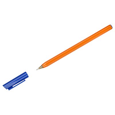 Ручка шариковая СТАММ «800» синяя, 0.7мм, оранжевый корпус