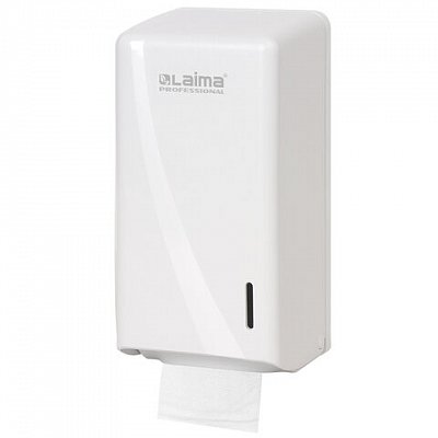 Диспенсер для туалетной бумаги листовой LAIMA PROFESSIONAL ORIGINAL (Система T3), белый, ABS-пластик, 605770