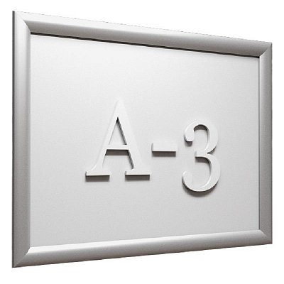Рамка настенная с клик-профилем 25 мм формат А3 Attache серебристая