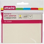 Стикеры Attache 76×127 мм пастельные желтые (1 блок, 100 листов)