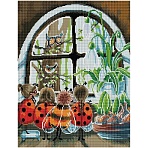 Алмазная мозаика ТРИ СОВЫ «В ожидании весны», 40×50см, холст на деревянном подрамнике, картонная коробка с пластиковой ручкой
