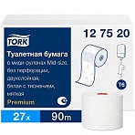 Бумага туалетная в рулонах Tork Premium Т6 2-слойная 27 рулонов по 90 метров (артикул производителя 127520)