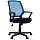 Кресло оператора Helmi HL-M02 «Step», ткань, спинка сетка синяя/сиденье TW черная, механизм качания