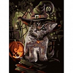 Картина по номерам на холсте ТРИ СОВЫ «Заколдованный котик», 30×40, с акриловыми красками и кистями