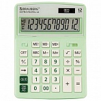 Калькулятор настольный BRAUBERG EXTRA PASTEL-12-LG (206×155 мм), 12 разрядов, двойное питание, МЯТНЫЙ