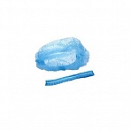 Шапочка Шарлотта плиссе, синяя (25 штук в упаковке)