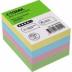 Блок для записей на склейке СТАММ «Basic», 6×5×4см, цветной